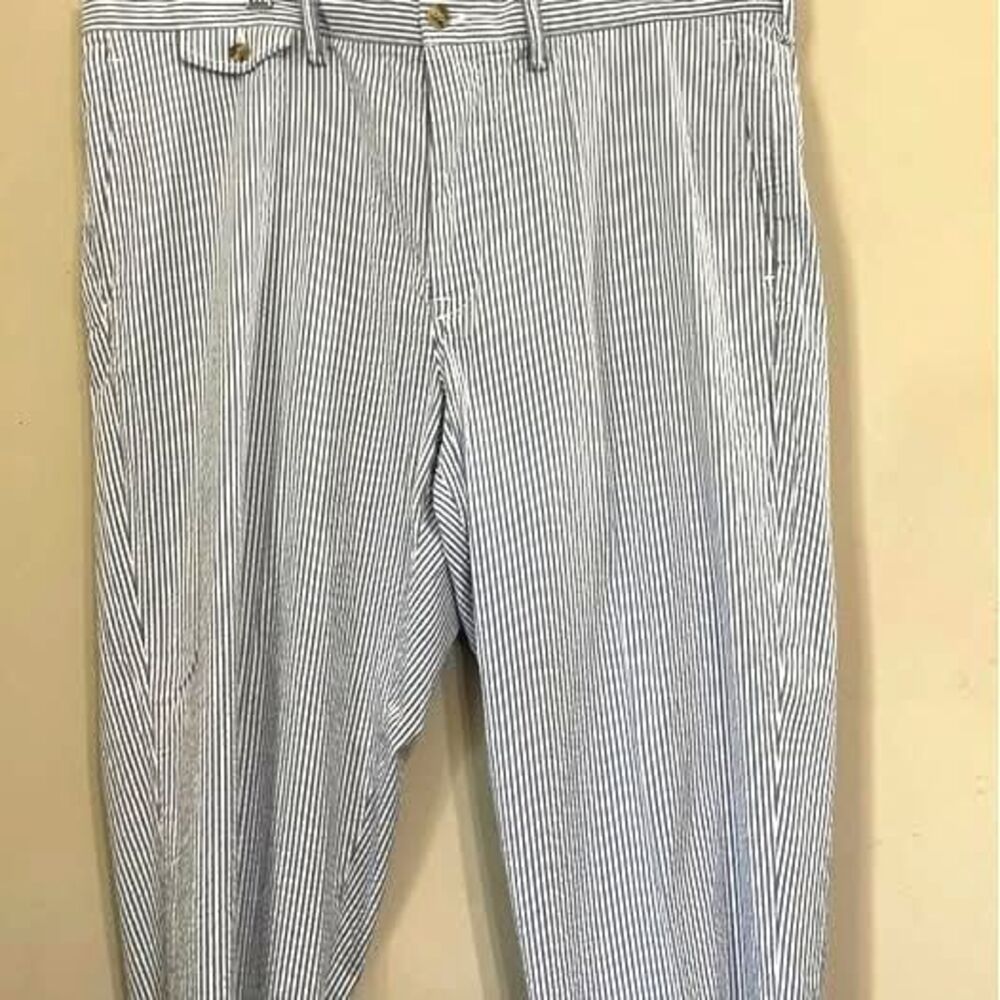 Ralph Lauren Polo blue and white seersucker pants mens sz 38x32